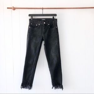 Zara • Black Distressed Frayed Hem Ankle Size 2